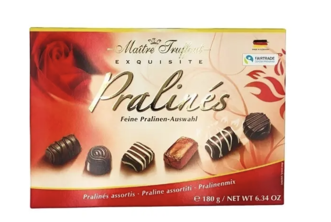 Цукерки праліне Maitre Troffout Assorted praline Red 180г